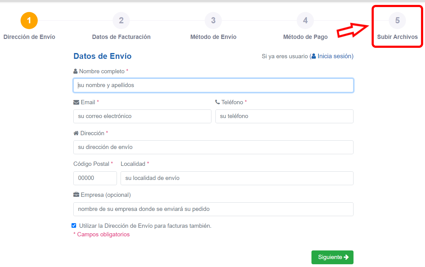 Enviar archivos a Imprentaonline24