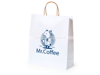 Imprenta bolsas blancas personalizadas Bolsas de papel