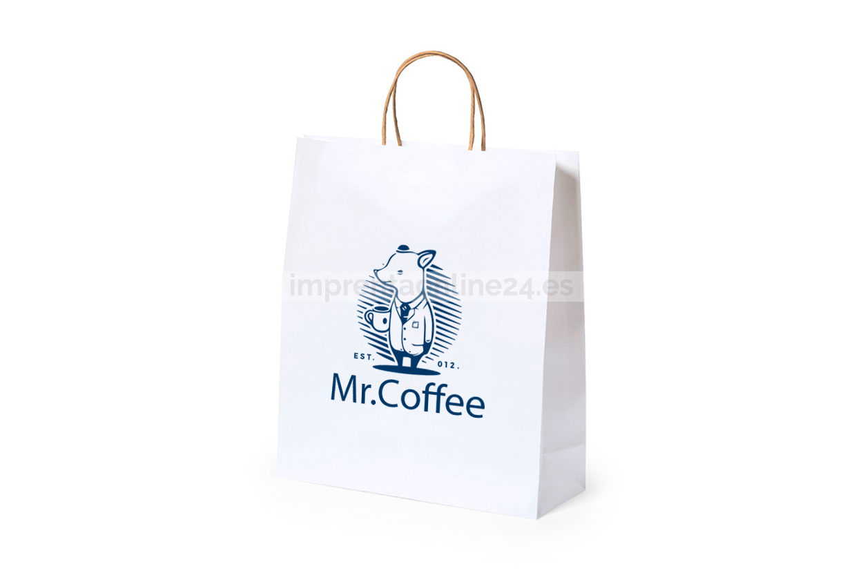 Impresión bolsas blancas personalizadas Bolsas de papel